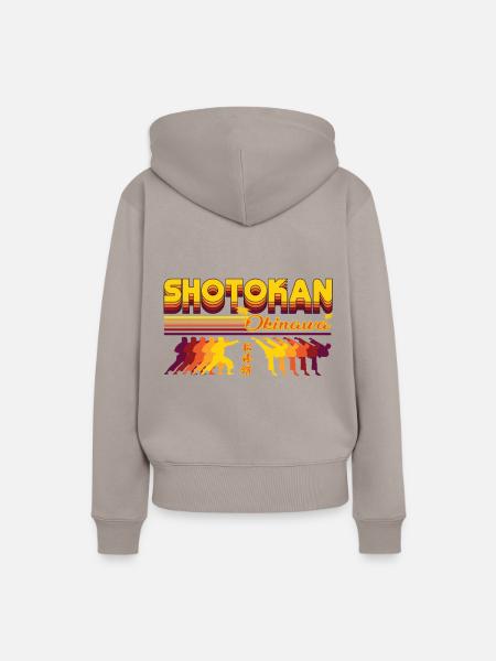 Shotokan Karate Retro Design - Frauen Premium Bio Hoodie - Taupe