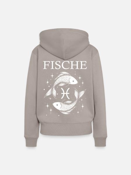 Sternzeichen Fische Design - Frauen Premium Bio Hoodie - Taupe