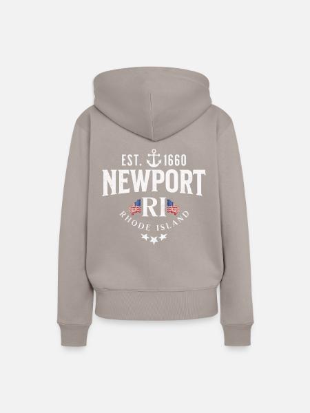 Newport, Rhode Island - Frauen Premium Bio Hoodie - Taupe