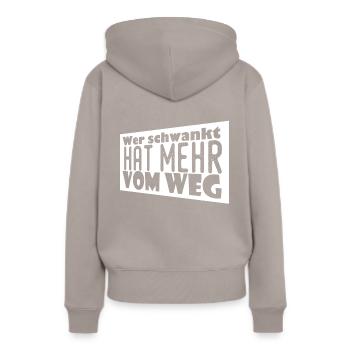 Bier aus Hopfen und Malz garantiert schönen Rausch - Frauen Premium Bio Hoodie - Taupe - Hinten - Julia (174cm)