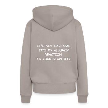 sarcasm - Sweat à capuche Premium bio Femme - taupe - Dos - Julia (174cm)