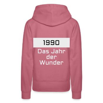 1990 - Women’s Premium Organic Hoodie - mauve - Back - Isabella (175cm)