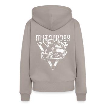 casque de motocross sports extrêmes - Sweat à capuche Premium bio Femme - taupe - Dos - Julia (174cm)