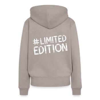 hashtag édition limitée - Sweat à capuche Premium bio Femme - taupe - Dos - Julia (174cm)