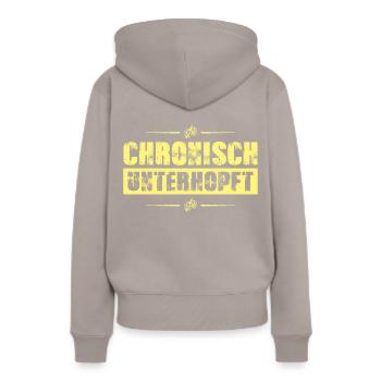 chroniquement sous-exploité - Sweat à capuche Premium bio Femme - taupe - Dos - Julia (174cm)