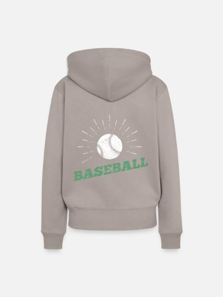 Baseball Sport Logo - Frauen Premium Bio Hoodie - Taupe