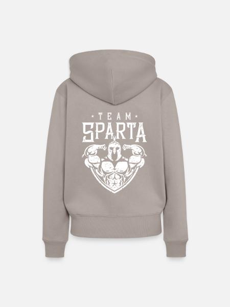 sparta team workout - Frauen Premium Bio Hoodie - Taupe