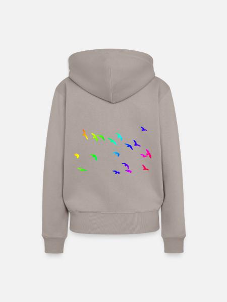 Vogelschwarm - Frauen Premium Bio Hoodie - Taupe