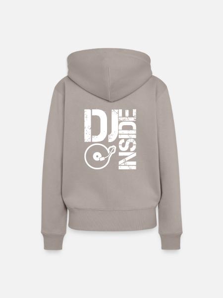 DJ Musik Festival Party Turntable Djane Vinyl - Frauen Premium Bio Hoodie - Taupe