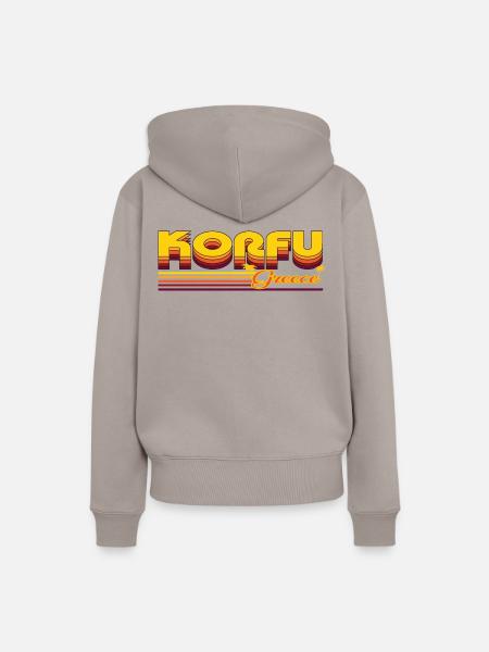 Korfu: Mediterranes Retro-Design - Frauen Premium Bio Hoodie - Taupe