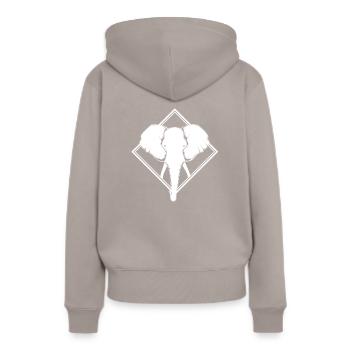 Éléphant - éléphant - Sweat à capuche Premium bio Femme - taupe - Dos - Julia (174cm)
