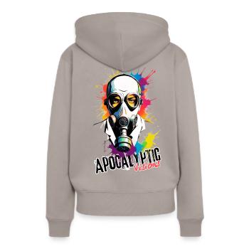 Visions apocalyptiques - Sweat à capuche Premium bio Femme - taupe - Dos - Julia (174cm)