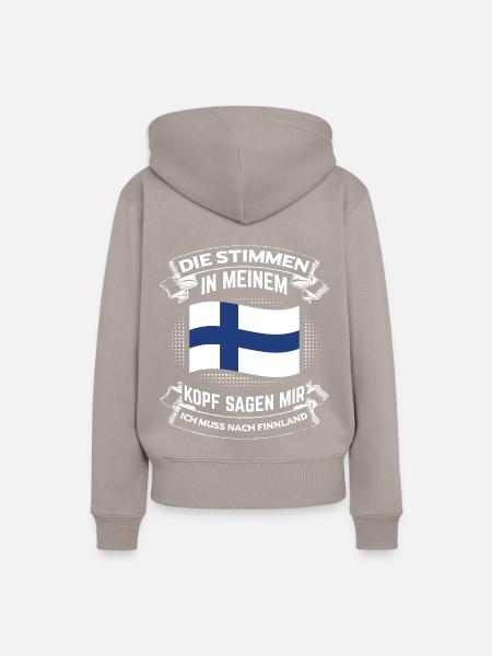 Ich muss nach Finnland! Helsinki Museen Skigebiete - Frauen Premium Bio Hoodie - Taupe