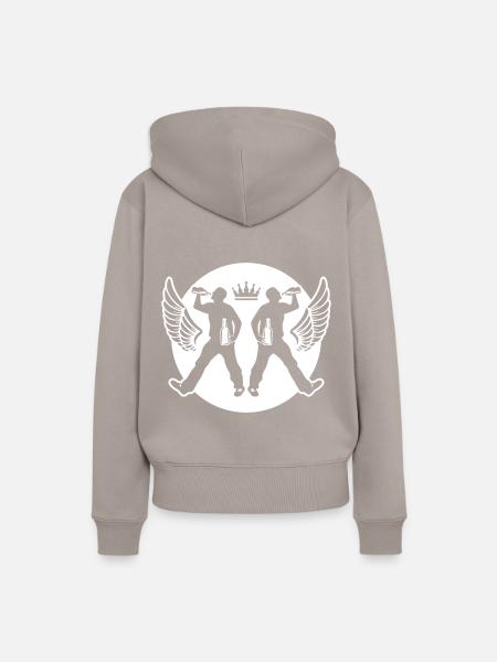Drinking Bier Silhouette - Frauen Premium Bio Hoodie - Taupe