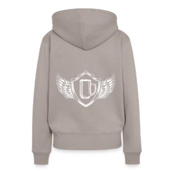 verre à bière chope à bière signe - Sweat à capuche Premium bio Femme - taupe - Dos - Julia (174cm)