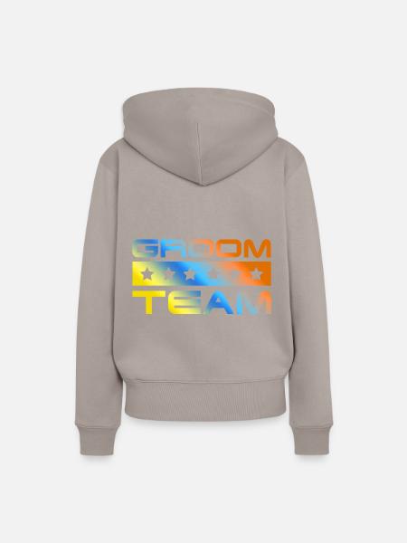 Groom Crew Bunt - Frauen Premium Bio Hoodie - Taupe