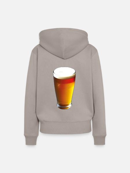 Bier Glas Schaum Alkohol Trinker - Frauen Premium Bio Hoodie - Taupe