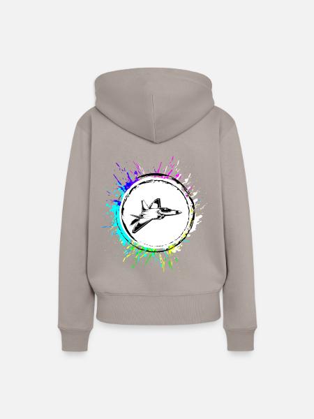 Flugzeug jet symbol - Frauen Premium Bio Hoodie - Taupe