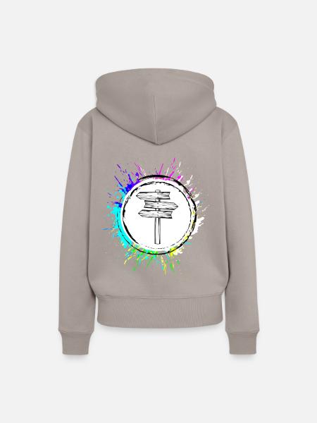 Wegweiser Reisen - Frauen Premium Bio Hoodie - Taupe