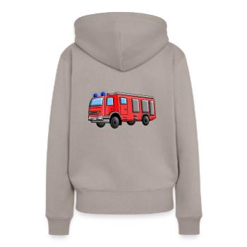 Camion de pompiers Camion de pompiers - Sweat à capuche Premium bio Femme - taupe - Dos - Julia (174cm)