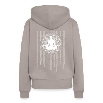 Yoga Meditation Spiritualität Abstrakt - Frauen Premium Bio Hoodie - Taupe - Hinten - Julia (174cm)