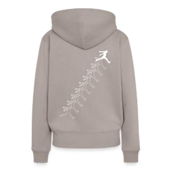 Parkour Sport Freerunning series - Sweat à capuche Premium bio Femme - taupe - Dos - Julia (174cm)