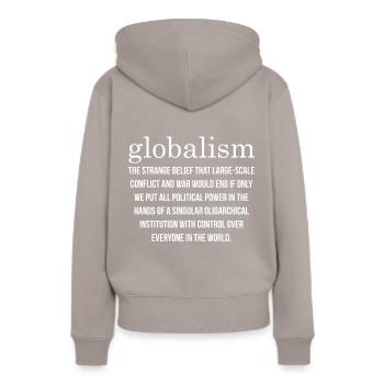 Anarchiste Anarchisme Anarchie Globalisme - Sweat à capuche Premium bio Femme - taupe - Dos - Julia (174cm)