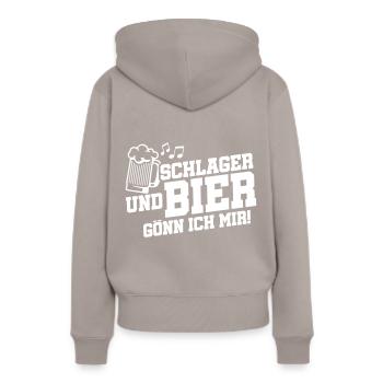 schlager bier - Sweat à capuche Premium bio Femme - taupe - Dos - Julia (174cm)