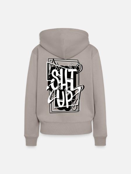 SHT UP ! - Frauen Premium Bio Hoodie - Taupe