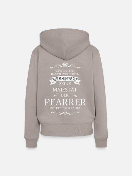 Seine Majestät der Pfarrer betritt den Raum - Frauen Premium Bio Hoodie - Taupe