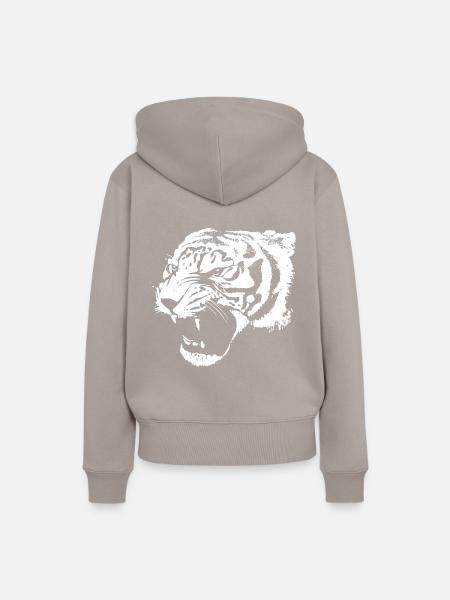 White Tiger - Frauen Premium Bio Hoodie - Taupe