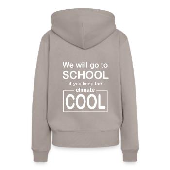 climat - Sweat à capuche Premium bio Femme - taupe - Dos - Julia (174cm)