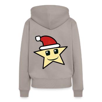 Etoile de Noël Père Noël Etoile de Noël Enfant - Sweat à capuche Premium bio Femme - taupe - Dos - Julia (174cm)