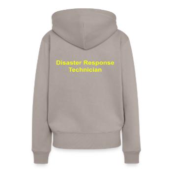 Technicien en intervention en cas de catastrophe - Sweat à capuche Premium bio Femme - taupe - Dos - Julia (174cm)