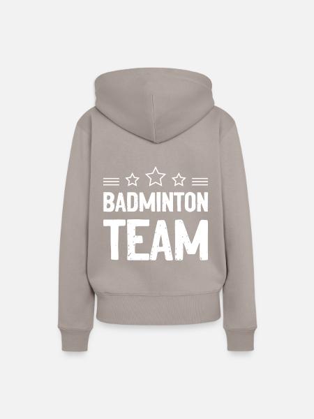 Badminton Team Mannschaft - Frauen Premium Bio Hoodie - Taupe