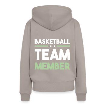 Équipe de basket-ball - Sweat à capuche Premium bio Femme - taupe - Dos - Julia (174cm)