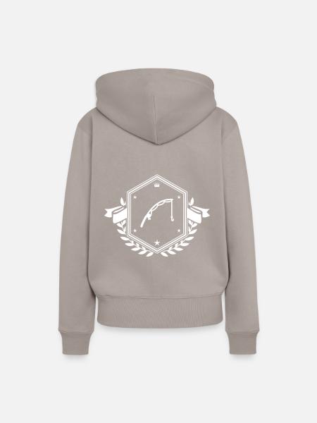 Angelrute angeln wappen - Frauen Premium Bio Hoodie - Taupe