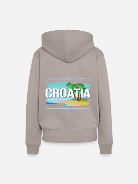 Croatia - Frauen Premium Bio Hoodie - Taupe