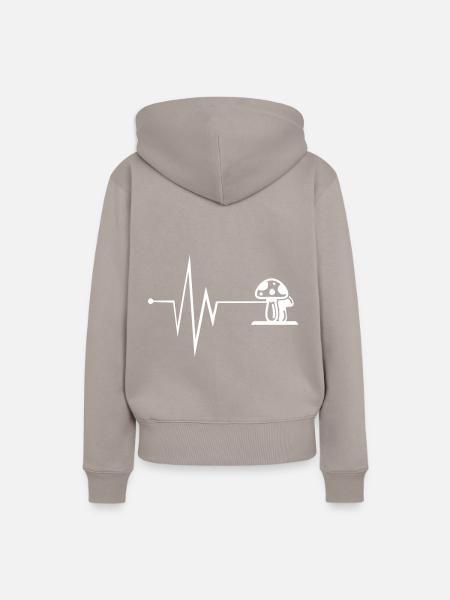 Pilze Puls - Frauen Premium Bio Hoodie - Taupe