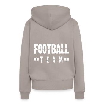 Équipe de football - Sweat à capuche Premium bio Femme - taupe - Dos - Julia (174cm)