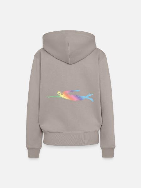 Schwimmen Silhouette - Frauen Premium Bio Hoodie - Taupe