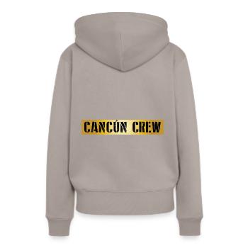 Équipage Cancun - Sweat à capuche Premium bio Femme - taupe - Dos - Julia (174cm)