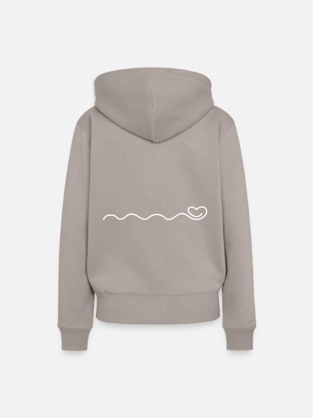 herz ornamente - Frauen Premium Bio Hoodie - Taupe