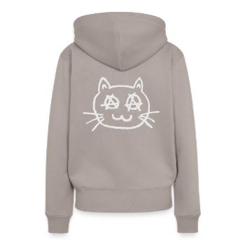#cat - Sweat à capuche Premium bio Femme - taupe - Dos - Julia (174cm)