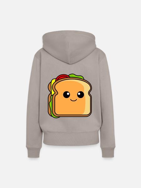 Sandwich Comic - Frauen Premium Bio Hoodie - Taupe
