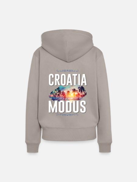 Croatia Modus - Frauen Premium Bio Hoodie - Taupe