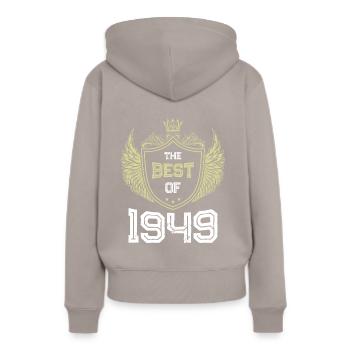 1949 best of - Frauen Premium Bio Hoodie - Taupe - Hinten - Julia (174cm)