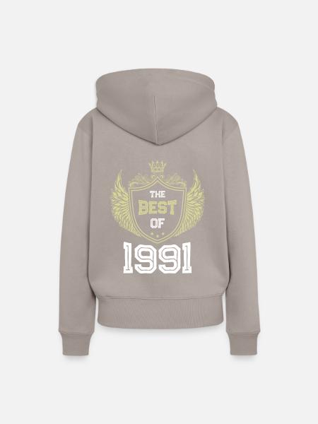 1991 best of - Frauen Premium Bio Hoodie - Taupe