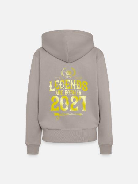 2021 legends born in - Frauen Premium Bio Hoodie - Taupe