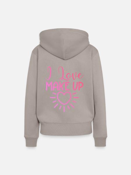 Ich liebe Make up - Frauen Premium Bio Hoodie - Taupe